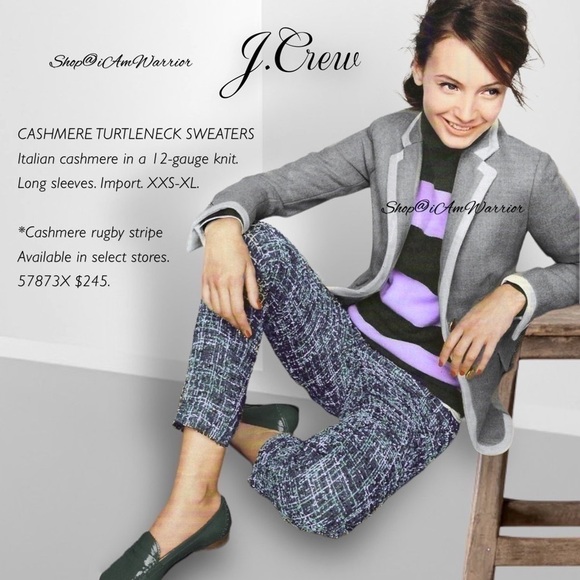 J.Crew Italian cashmere striped rugby turtleneck sweater *shop@iamwarrior - Picture 5 of 11